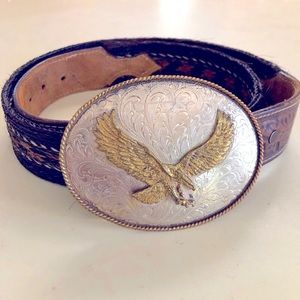 Montana Silversmiths Belt and Belt Buckle